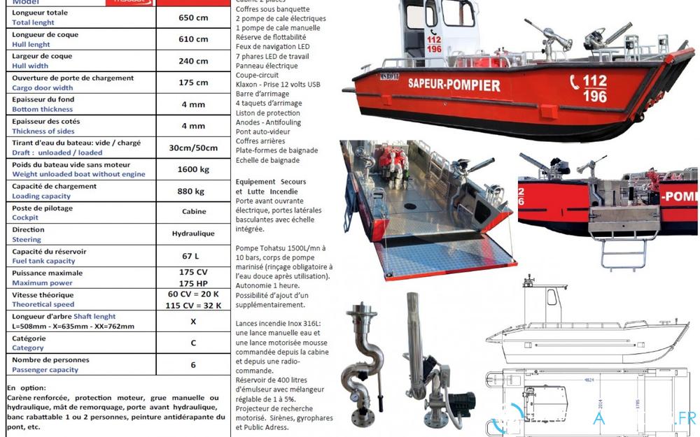 Ms Boat S 610 WT Pompier - Intervention - Secours exterieur photo 2