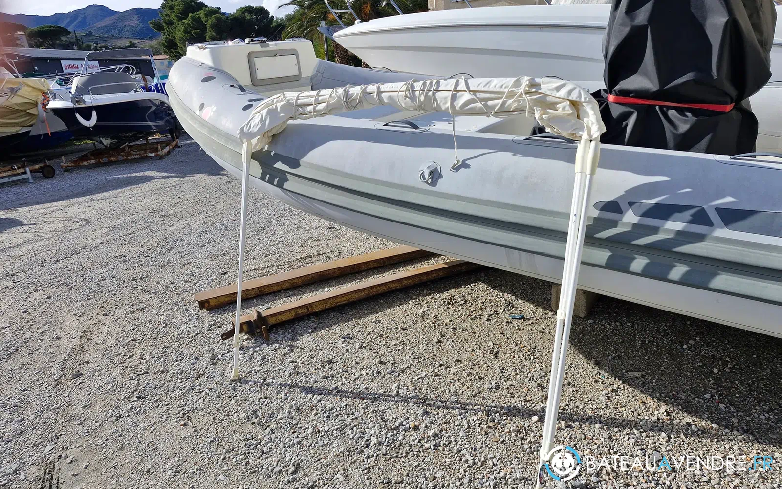 slider 1 Bimini 3 arceaux alu laqué blanc 170x175x140cm - blanc
