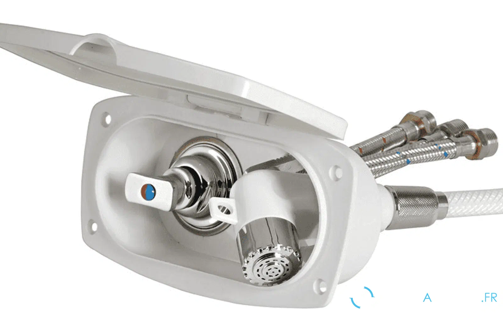 slider 0 Douche extérieure ovale blanche
