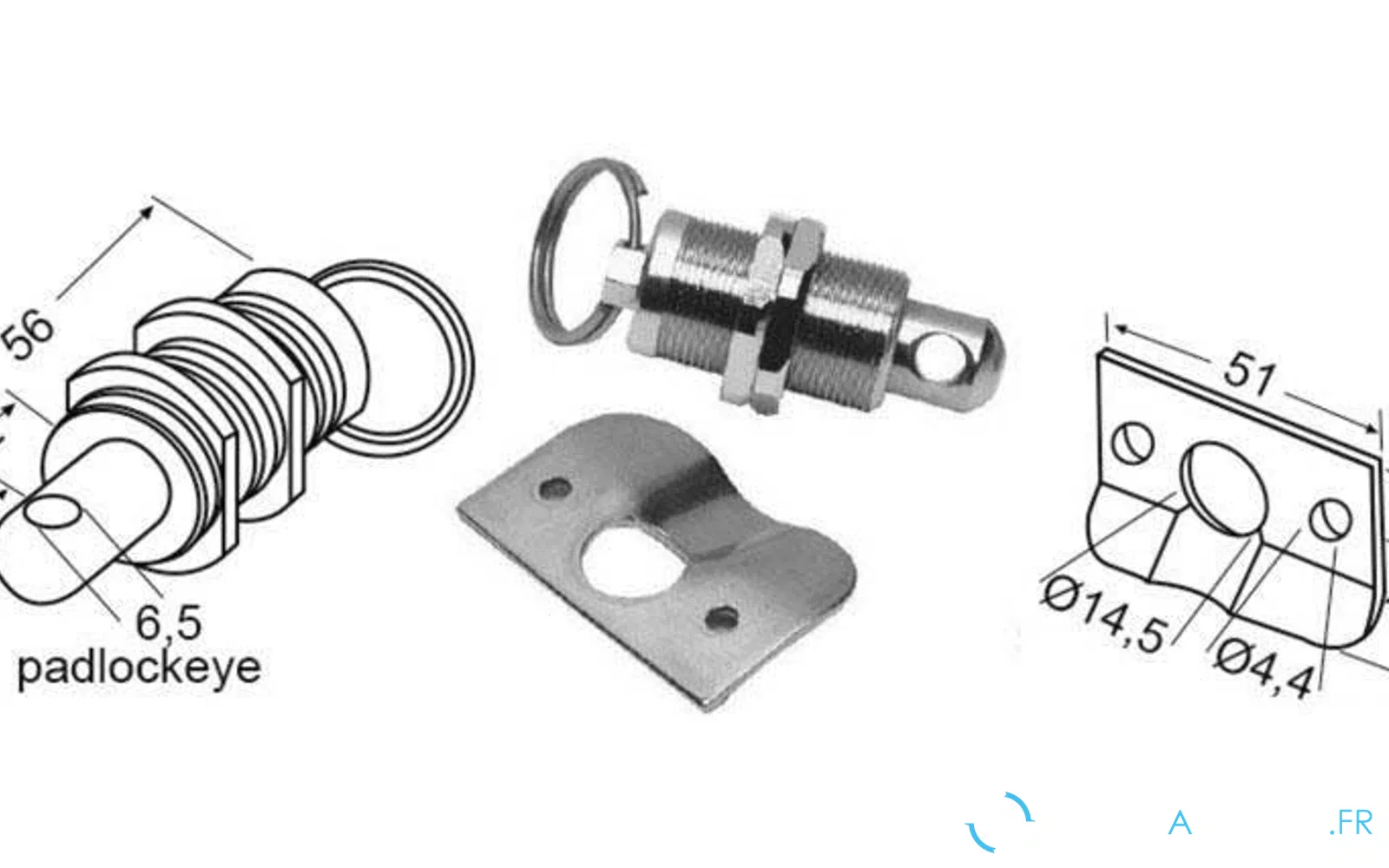 slider 0 Serrure à bouton-poussoir inox
