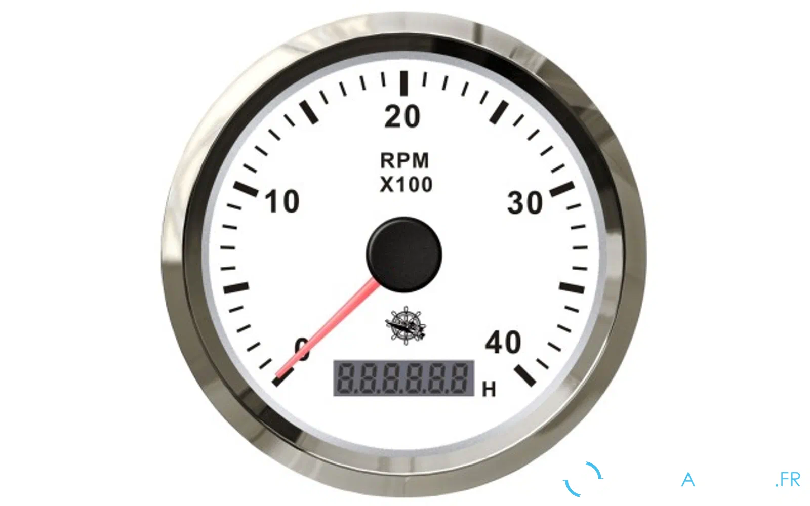 slider 0 Compte-tours Osculati 0-4000 RPM blanc/brillant