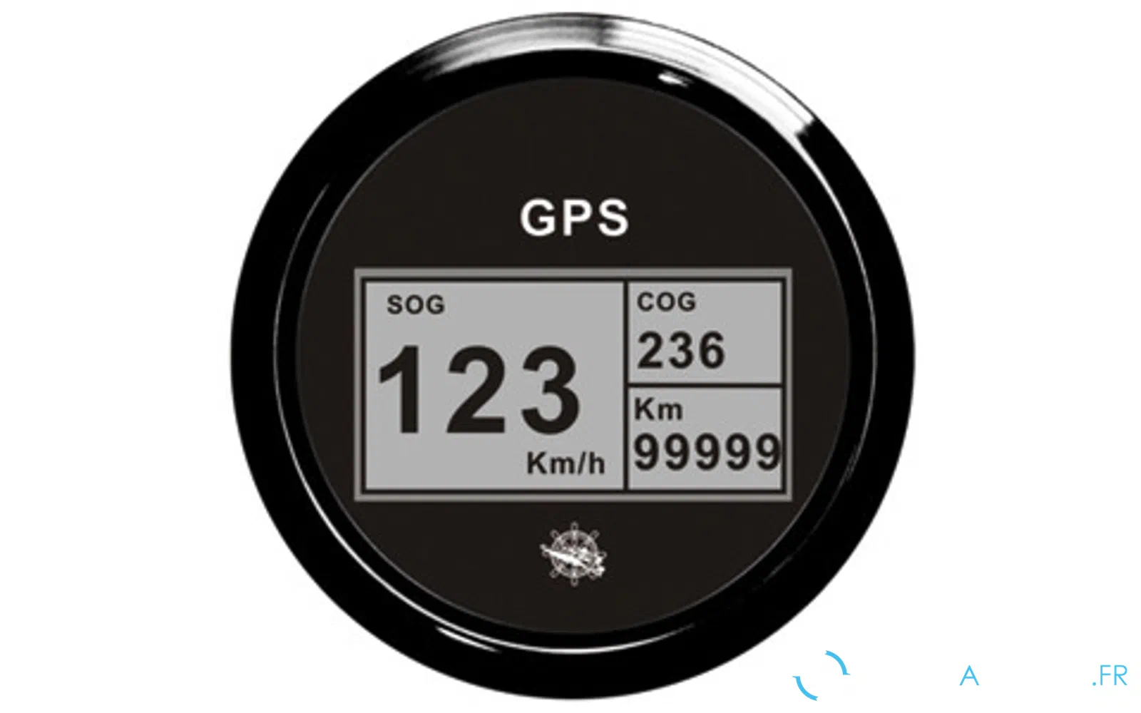 slider 0 Compteur de vitesse Osculati avec compteur de milles GPS noir/noir