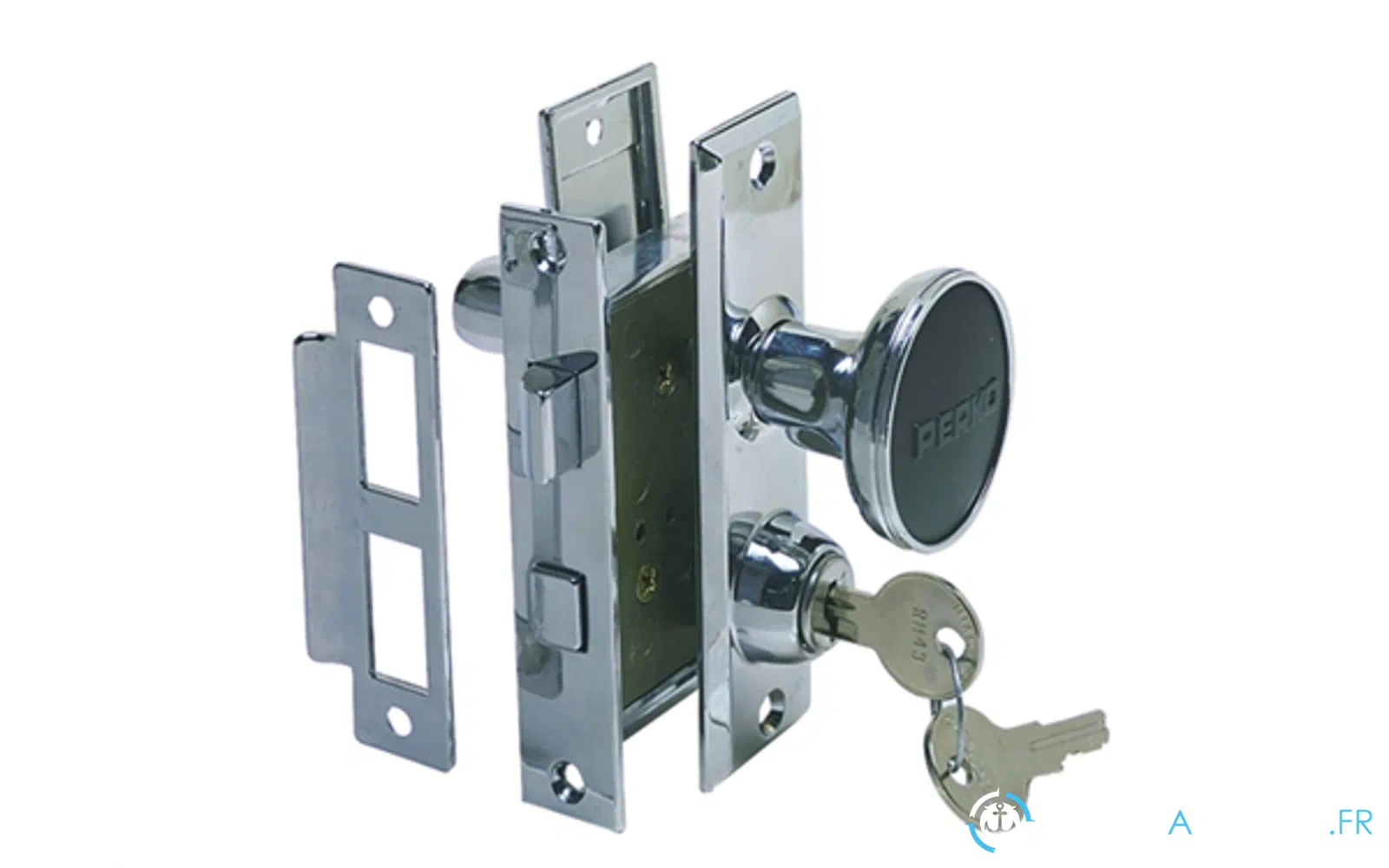 slider 0 Perko Serrure de porte poignée/bouton complète avec pêne demi-tour réversible