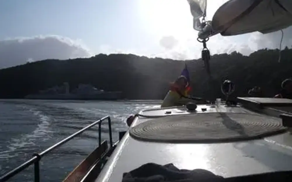 slider 14 Bateau Logement Tjalk authentique rare avec ses agrées mât voile dérives