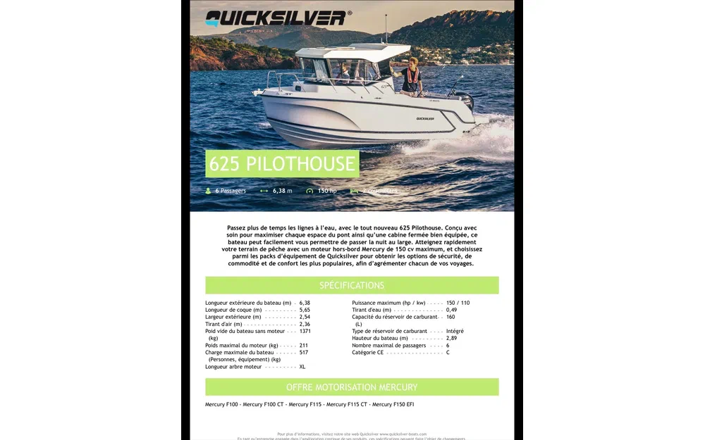slider 7 Quicksilver 625 pilothouse