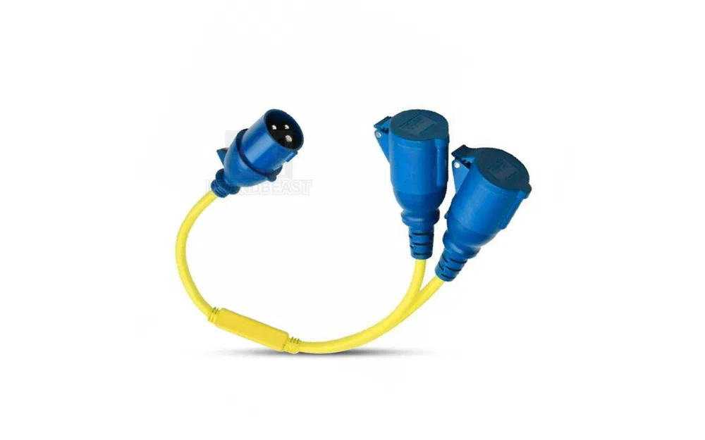 slider 0 Câble répartiteur 16A/250V - fiche CEE / 2x raccords CEE