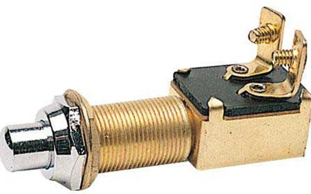 slider 0 Interrupteur à bouton-poussoir à longue tige, bouton chromé