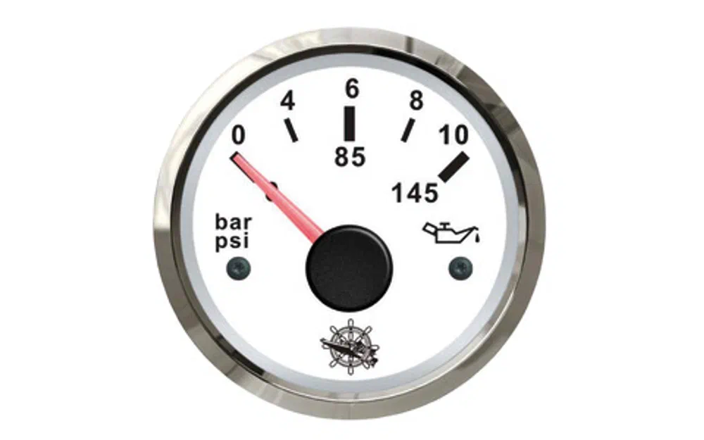 slider 0 Indicateur de pression d’huile Osculati 0/10 bar blanc/brillant
