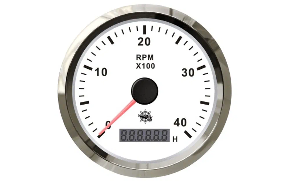 slider 0 Compte-tours Osculati 0-4000 RPM blanc/brillant