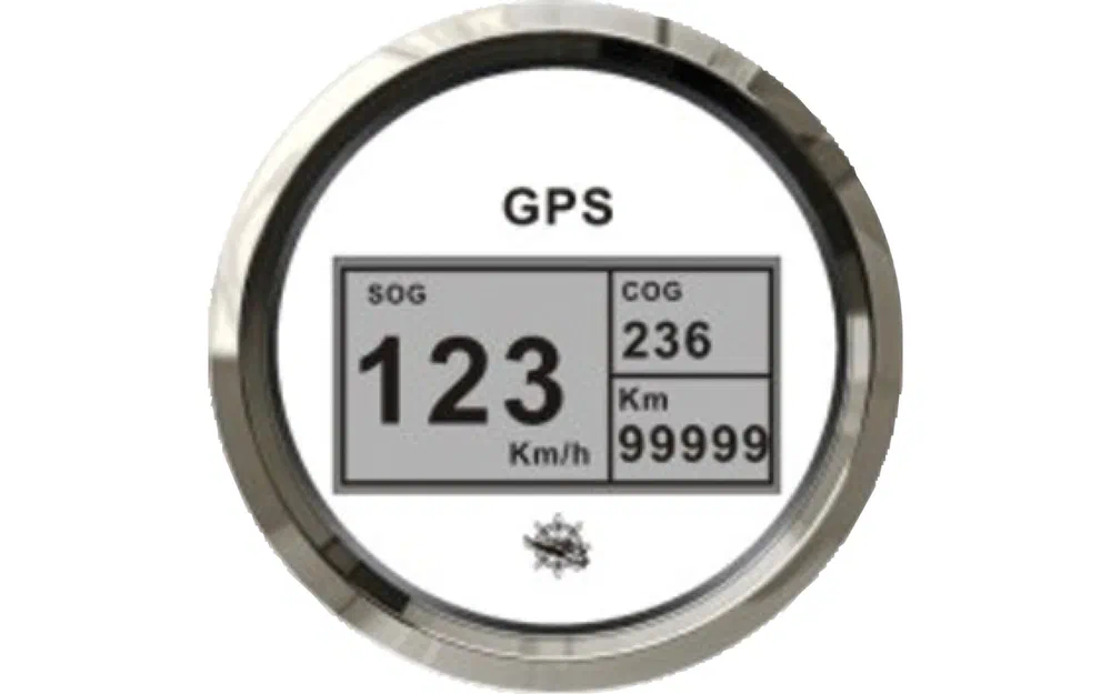 slider 0 Compteur de vitesse Osculati avec compteur de milles GPS, blanc/brillant