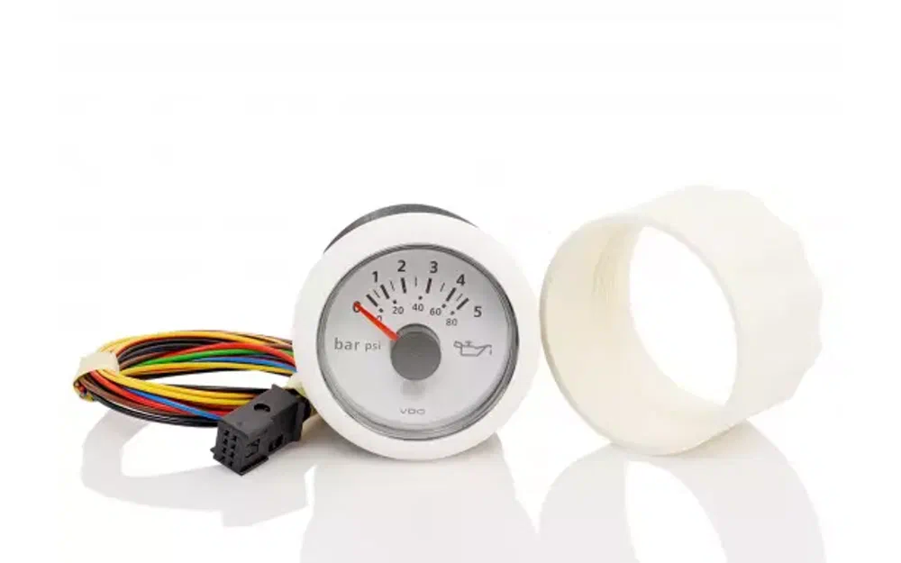 slider 0 Compteur VDO VLW OD ∅52 mm 12 V, bague 5B blanche