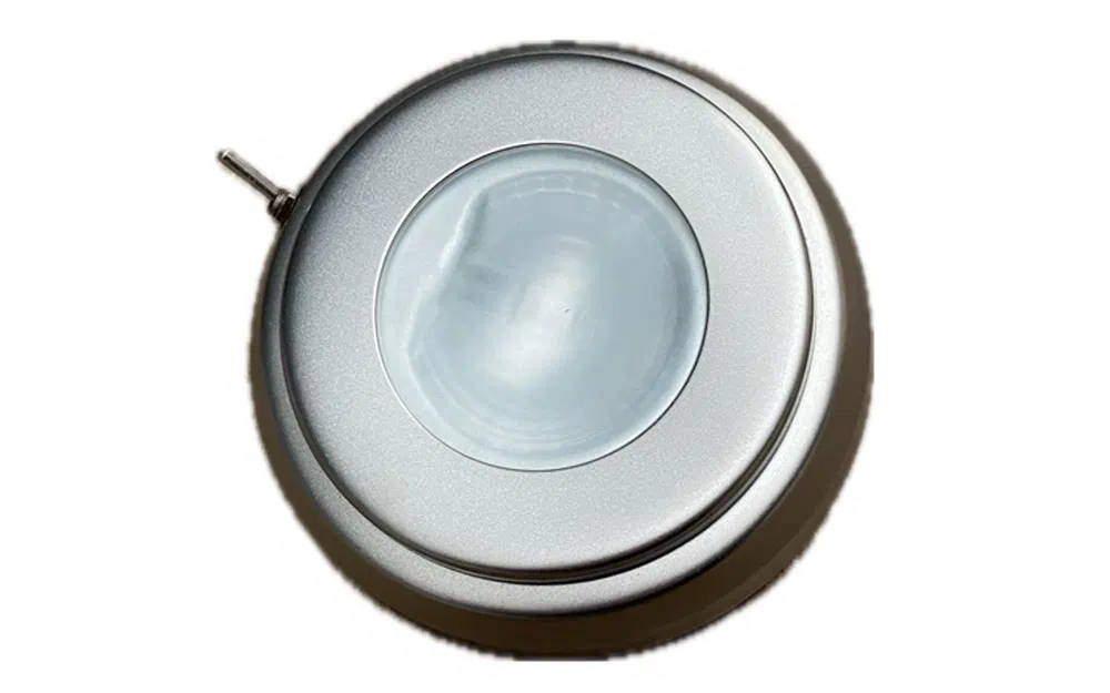 slider 0 TOM avec interrupteur FI90, mât inox / verre givré
