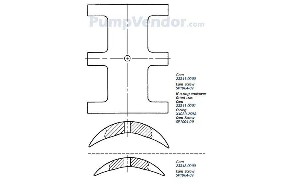 slider 0 Jabsco 23341-0001 came en laiton 120 complète