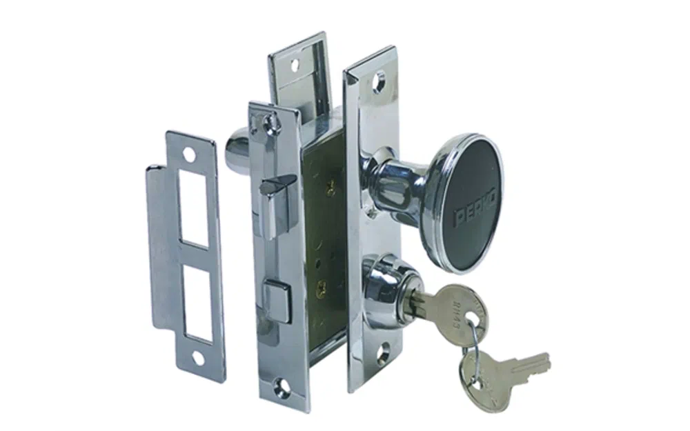 slider 0 Perko Serrure de porte poignée/bouton complète avec pêne demi-tour réversible