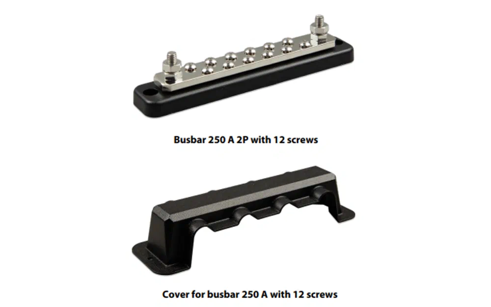 slider 0 Barre omnibus 250A 2P avec 12 vis + capot