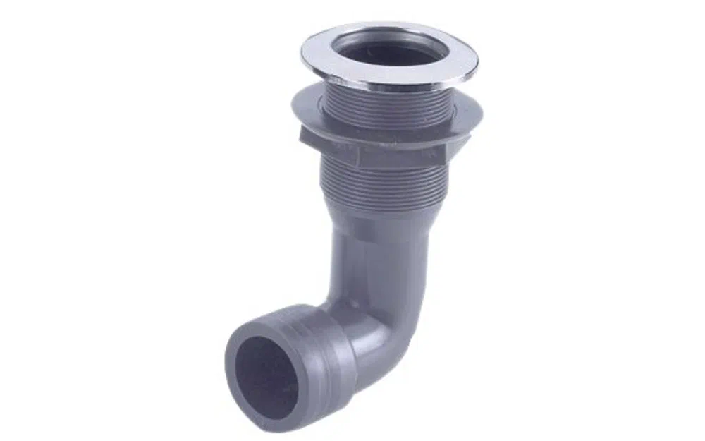 slider 0 Passe-coque en plastique avec finition inox - coudé