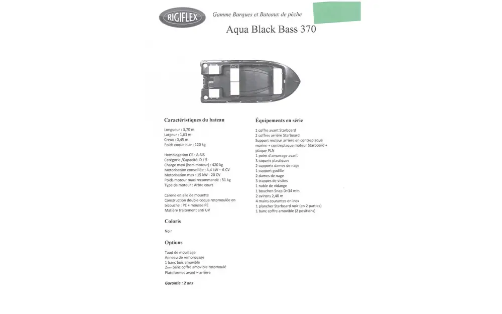 RigiflexAqua Black Bass 370