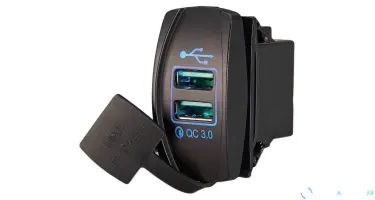 Prise USB-A + USB-A Charge Rapide 18W+18W