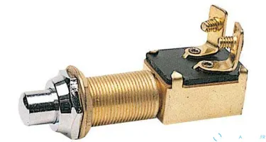 Bouton poussoir long fût bouton chromé