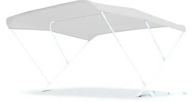 Bimini 3 arceaux alu laqué blanc 170x175x140cm - blanc
