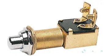 Interrupteur à bouton-poussoir à longue tige, bouton chromé