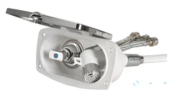 Douche extérieure ovale chromée