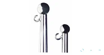 Mât de pavillon en acier inoxydable 316 avec boule