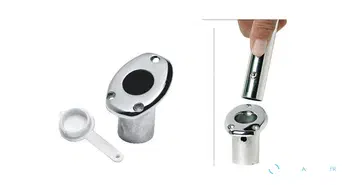 Porte-mât de pavillon encastrable en inox 316