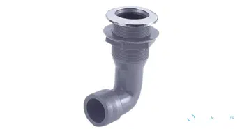 Passe-coque en plastique avec finition inox - coudé