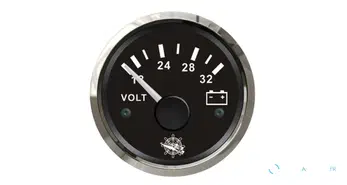 Voltmètre Osculati 18/32V noir/brillant