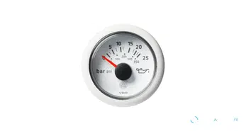 Compteur VDO VLW OD ∅52 mm 12 V 25B bague blanche