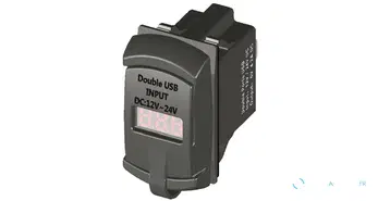 Port USB-A + USB-A + voltmètre 5-30V